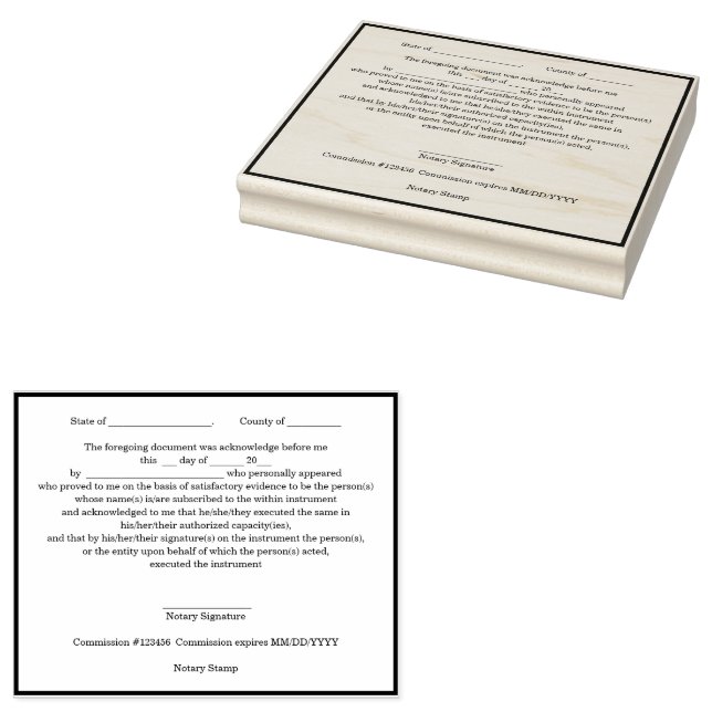 Carimbo De Borracha Selo de reconhecimento de notário público moderno (Carimbado)