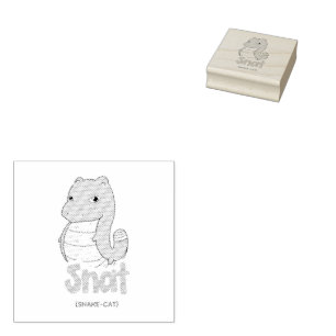 Carimbo De Borracha Selo de Tinta Snat (Cobra + Gato) Fofo