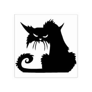 Carimbo De Borracha Selo do gato preto do Dia das Bruxas do vintage
