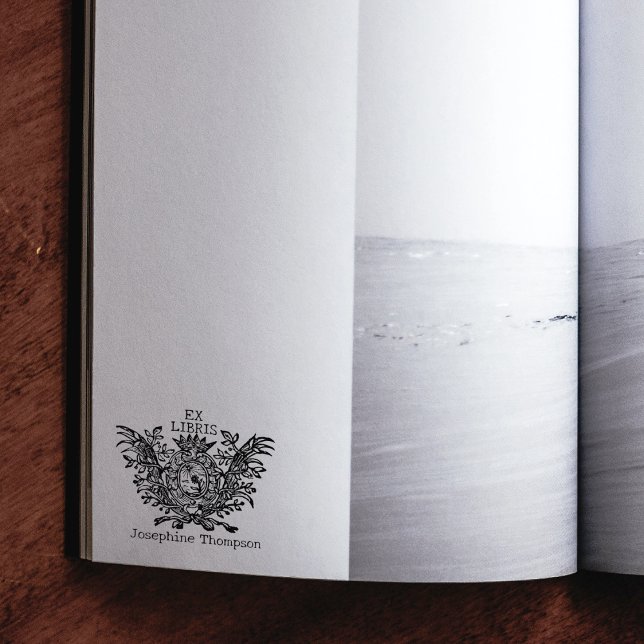 Carimbo De Borracha Selo Ex Libris Escudo Real Vintage Personalizado,  (Criador carregado)