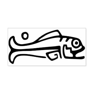 Carimbo De Borracha selo tribal da arte dos peixes