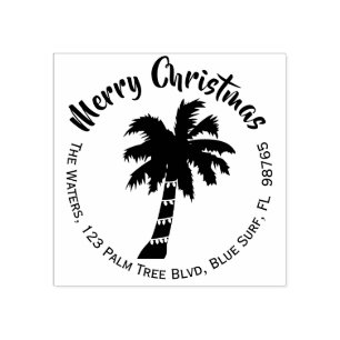 Carimbo De Borracha Selo tropical do endereço do remetente do Natal