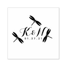 Selos de Borracha Casamento Logotipo Inicial Libél