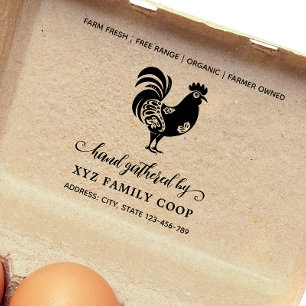 Carimbo De Borracha Selos de negócios de frango com script decorativo