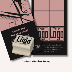 Carimbo De Borracha Seu logotipo personalizado - Quadrado de 1" - Cart