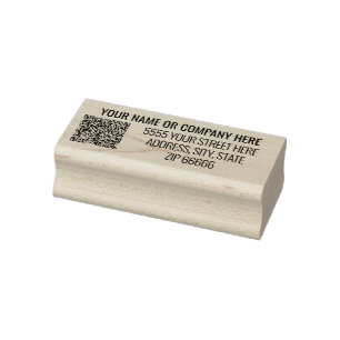 Carimbo De Borracha Seu nome de informações de código QR Endereço Cari