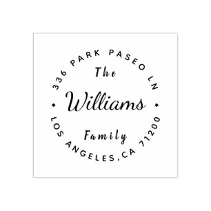 Carimbo De Borracha Seu próprio nome moderno da família Devolva o ende