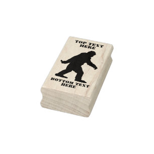 Carimbo De Borracha Seu Texto Sasquatch Bigfoot Silhout