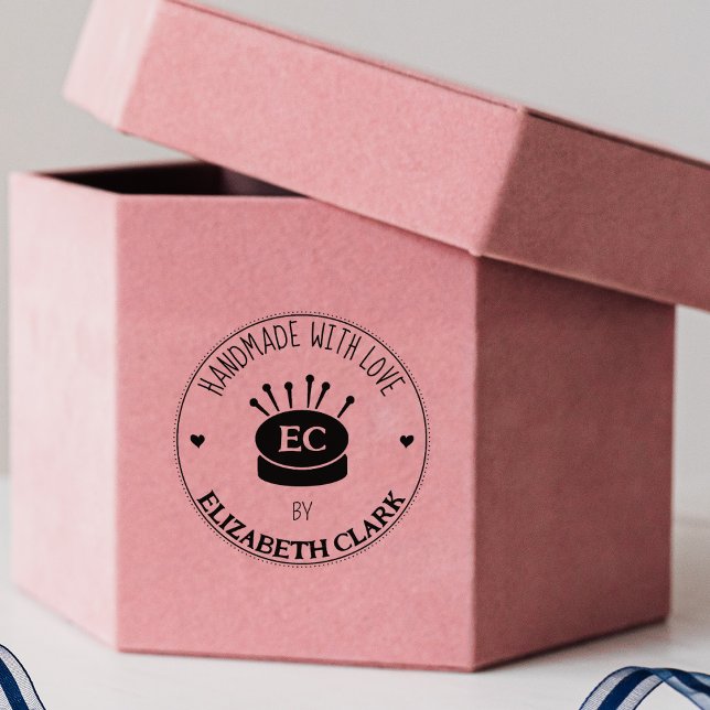 Carimbo De Borracha Sewing Handmade com amor, (Criador carregado)