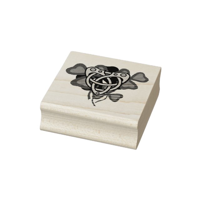 Carimbo De Borracha Shamrock irlandês, coração celta irlandês, trevo i (Carimbo)