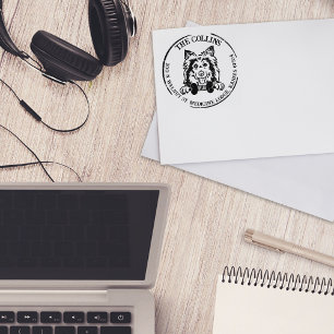 Carimbo De Borracha Shetland Sheepdog Family Return Address