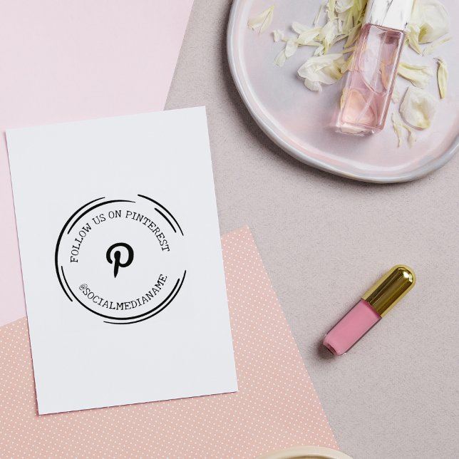 Carimbo De Borracha Siga-nos em Pinterest, Mídia social (Criador carregado)