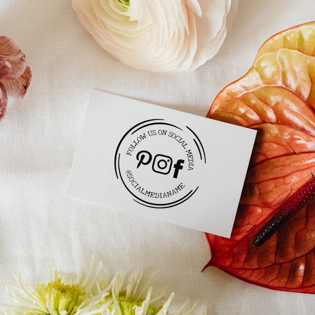 Carimbo De Borracha Siga-nos nas mídias sociais (Criador carregado)