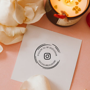 Carimbo De Borracha Siga-nos no Instagram, nas mídias sociais