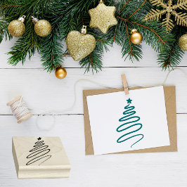 Carimbo De Borracha Silhouette de Árvore de Natal