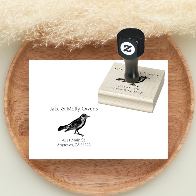 Carimbo De Borracha Silhouette de aves personalizado (Criador carregado)