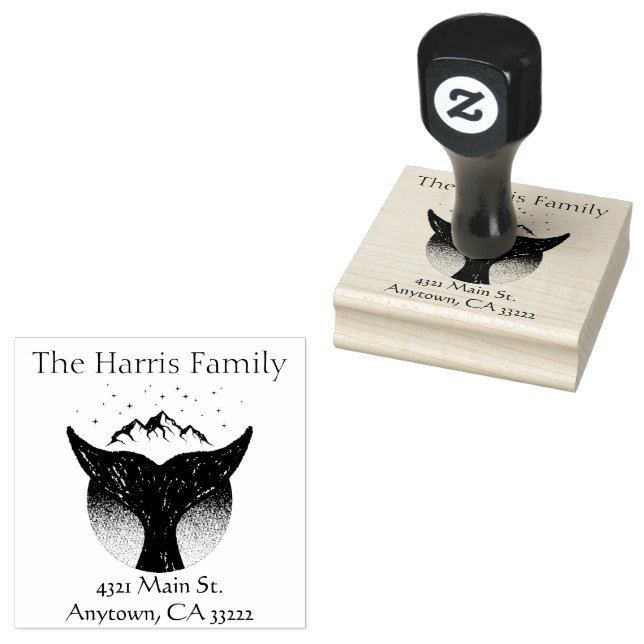 Carimbo De Borracha Silhueta de Cauda de Baleia Personalizada (Carimbado)