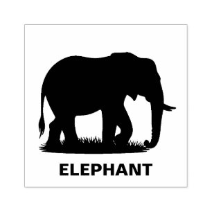 Carimbo De Borracha Silhueta de Elefante Personalizada