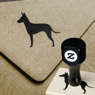 Carimbo De Borracha Silhueta de Manchester Terrier