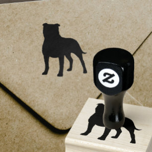 Carimbo De Borracha Silhueta de Staffordshire bull terrier