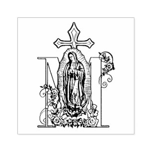 Carimbo De Borracha Símbolo da Virgem Católica Mary Guadalupe Marian