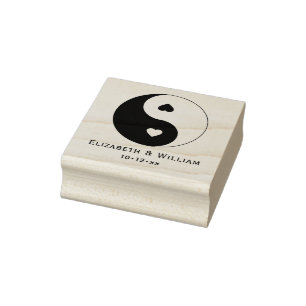 Carimbo De Borracha Símbolo de Yin Yang com Casamento de Amor