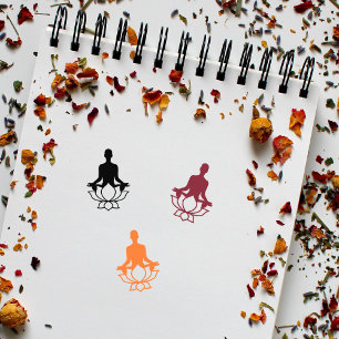 Carimbo De Borracha Símbolo Lotus Yoga