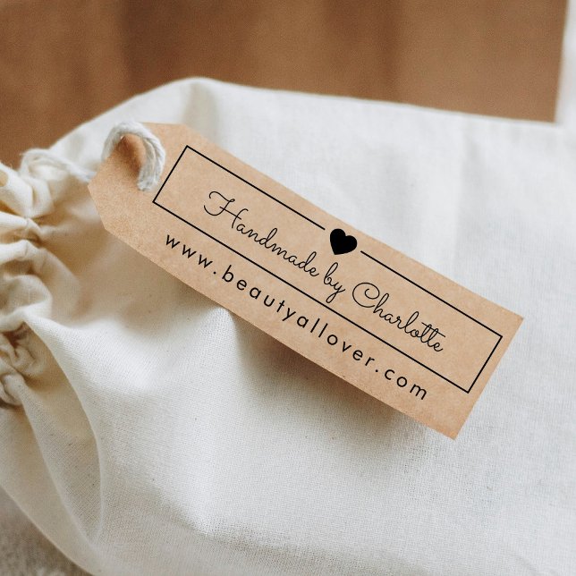 Carimbo De Borracha Simpel, manuscrito, "Feito por 🖤" (Criador carregado)