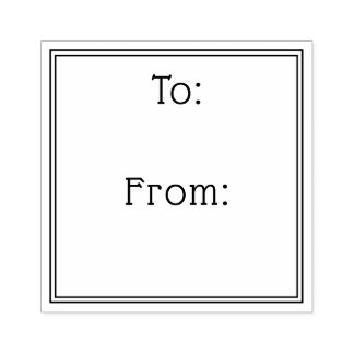 Carimbo De Borracha Simple elegant border to from gift label