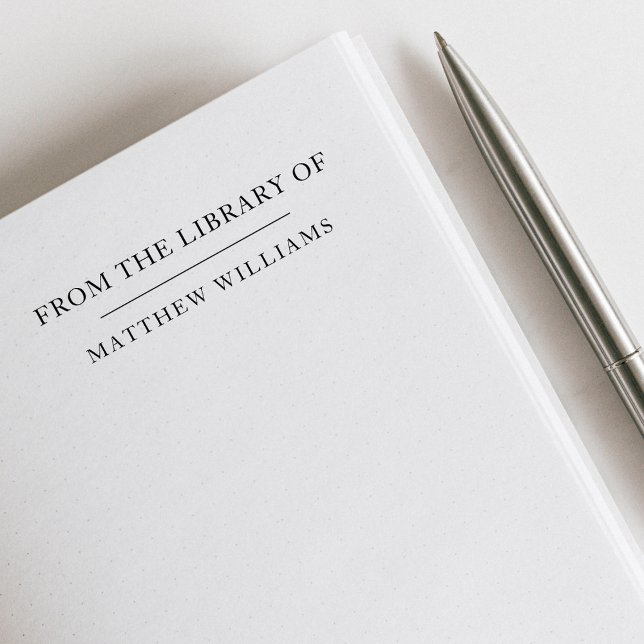 Carimbo De Borracha Simple Elegant From The Library Of Custom Name (Criador carregado)