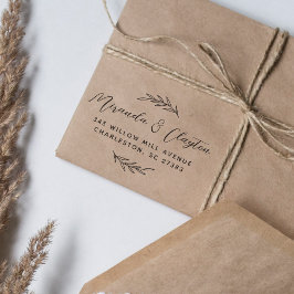 Carimbo De Borracha Simples Deixa Endereço de Casal de Casamento de Sc