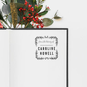 Carimbo De Borracha Simples E Elegante Saída Da Biblioteca Do Autoin