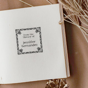 Carimbo De Borracha Simples Vintage Flower Frame Da Biblioteca De