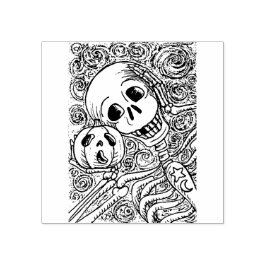 CARIMBO DE BORRACHA SKELETON & JACK O LANTERN, HALLOWEEN RUBBLE STAMP