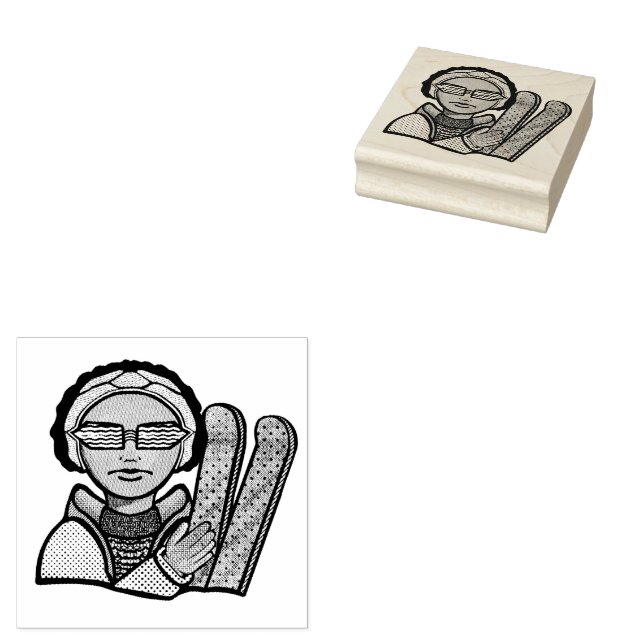 Carimbo De Borracha Skiing winter (Carimbado)