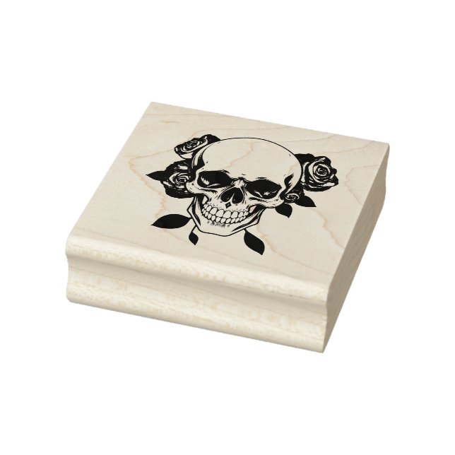 Carimbo De Borracha Skull and Roses Stamp (Carimbo)