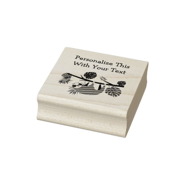Carimbo De Borracha Sloth Personalizada de Divertimento de Texto (Carimbo)