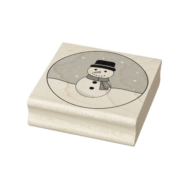 Carimbo De Borracha Snowy Winter Day Snowman (Carimbo)
