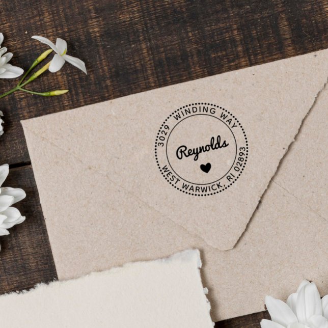 Carimbo De Borracha Sobrenome e Endereço Coração Custa (Criador carregado)