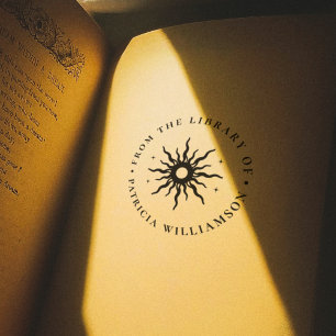 Carimbo De Borracha Sol Vintage Da Biblioteca Do Nome Ex-Libris