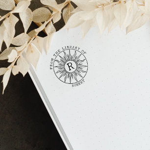 Carimbo De Borracha Soletrado Monograma Vintage Da Biblioteca De 