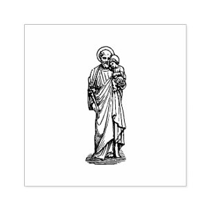 Carimbo De Borracha St Joseph e criança católicos religiosos Jesus