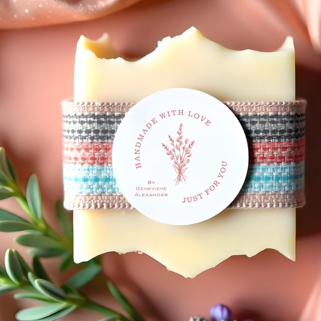 Carimbo De Borracha Stylish Modern Minimalist Wildflowers Bouquet  (Stylish Modern Minimalist Wildflowers Bouquet Rubber Stamps with Handmade Quote Artisans Business)