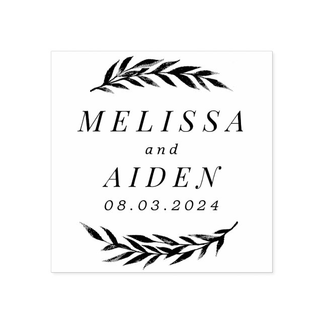 Carimbo De Borracha Sucursais com Data de Casamento do Casal (Impressão)