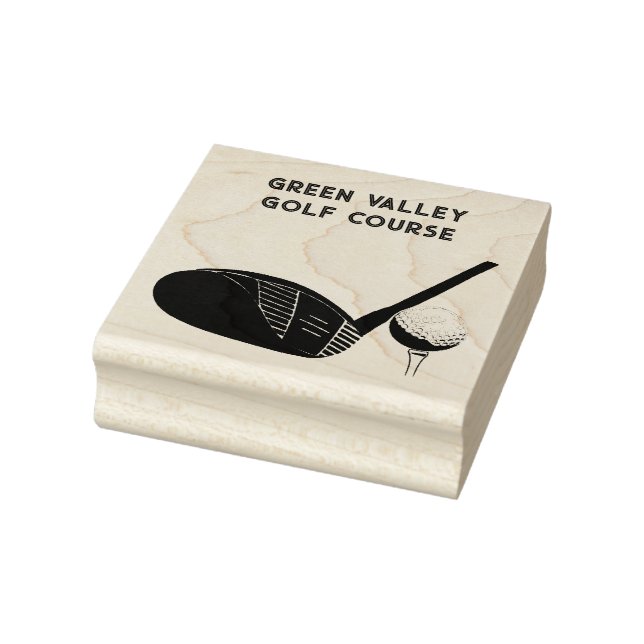 Carimbo De Borracha Taco de golfe e bola de golfe com texto personaliz (Carimbo)