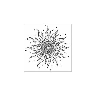 Carimbo De Borracha Tatuagem Sun