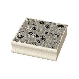 Carimbo De Borracha Tecido Floral Padrão Incolor 1