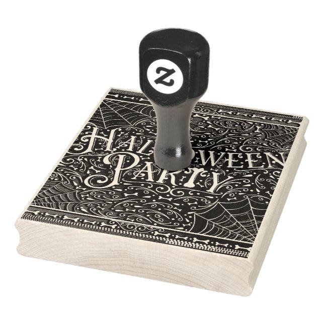 Carimbo De Borracha Teias e Ossos do Partido das Halloween Black White (Carimbo)