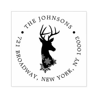 Carimbo De Borracha Tema de Feriado do Endereço de Retorno de Natal pa