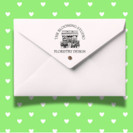 Carimbo De Borracha Tema de vitrine de florista